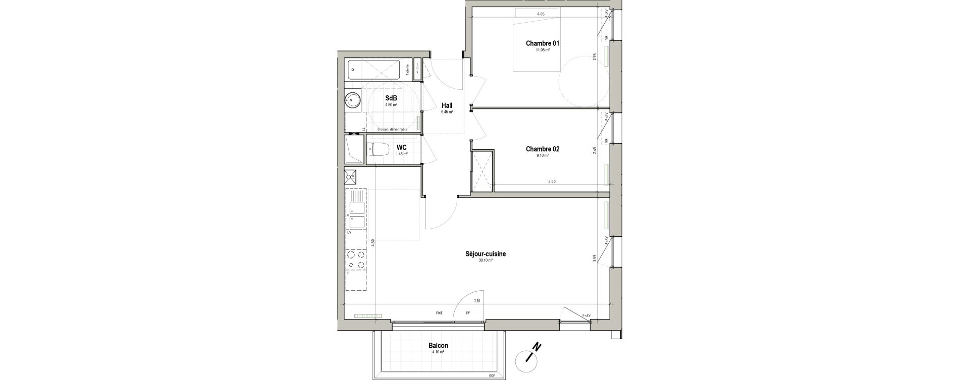 Appartement T3 de 63,85 m2 &agrave; P&eacute;renchies Centre