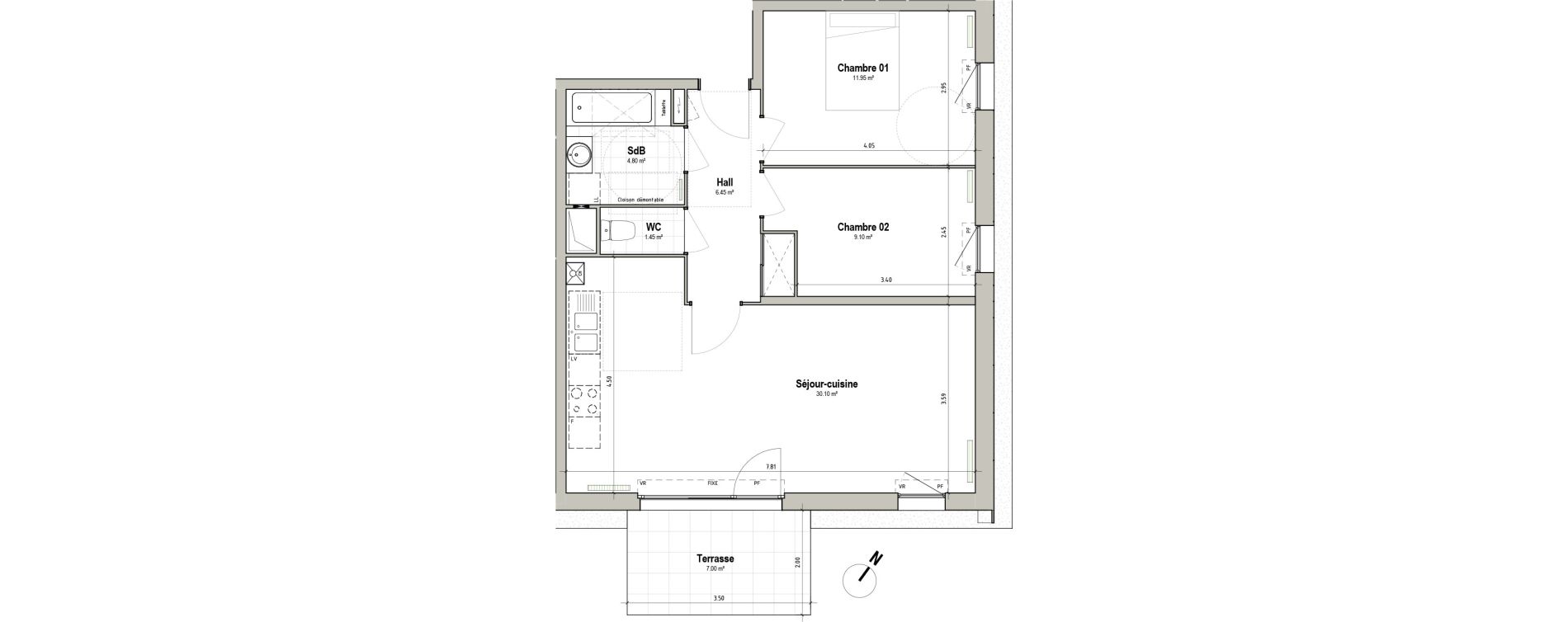 Appartement T3 de 63,85 m2 &agrave; P&eacute;renchies Centre