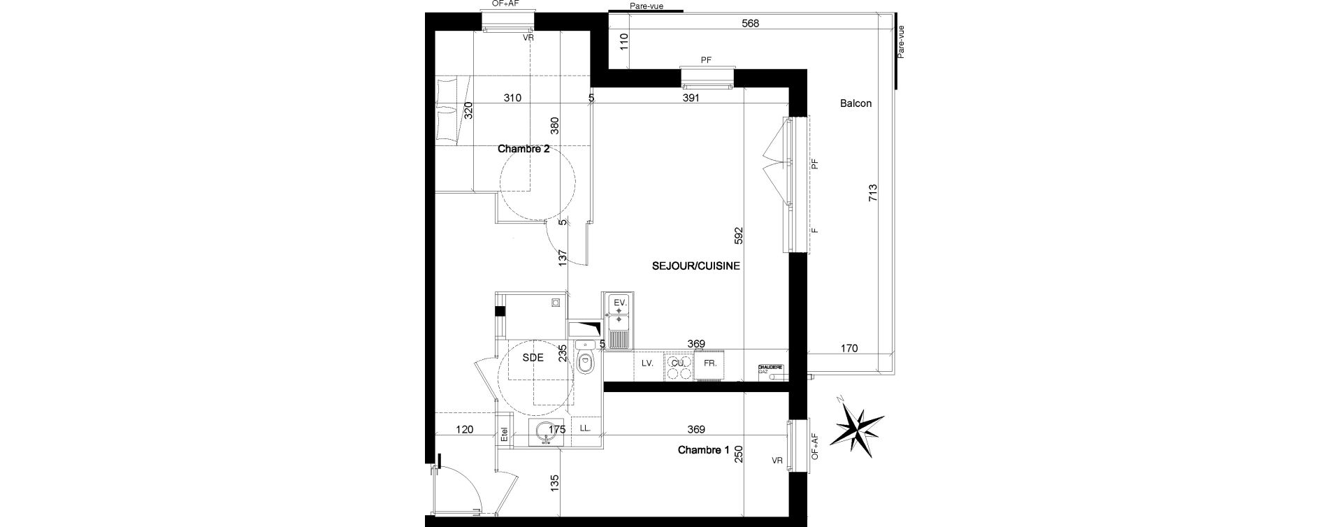 Appartement T3 de 61,77 m2 &agrave; Quesnoy-Sur-De&ucirc;le Centre
