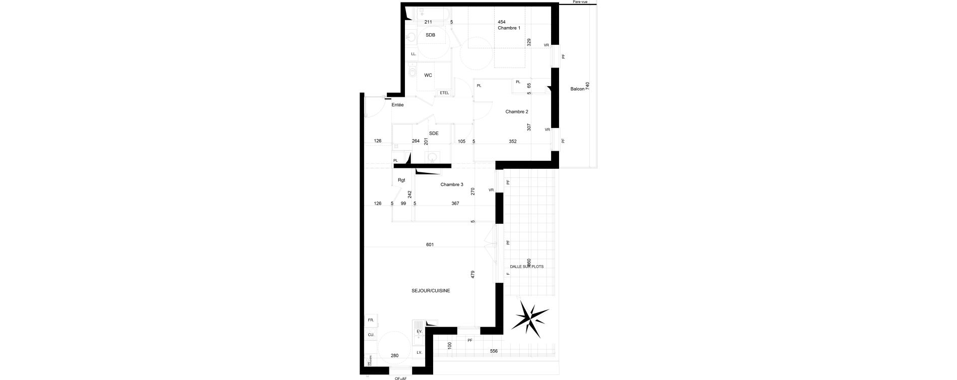 Appartement T4 de 99,68 m2 &agrave; Quesnoy-Sur-De&ucirc;le Centre