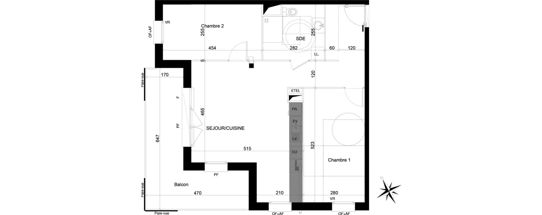 Appartement T3 de 68,10 m2 &agrave; Quesnoy-Sur-De&ucirc;le Centre