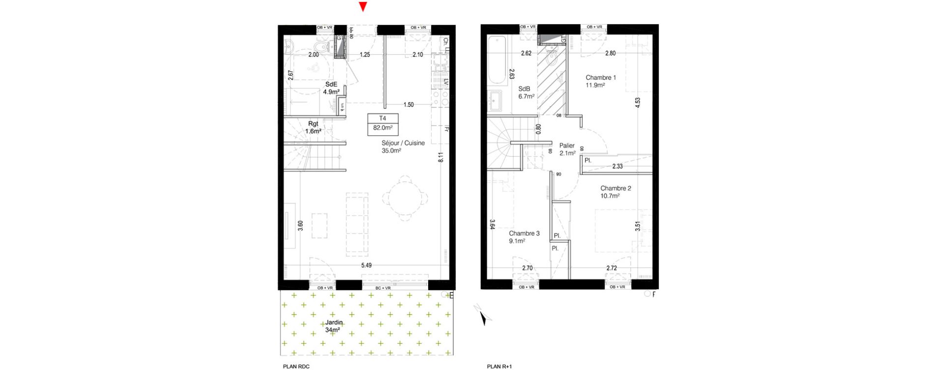 Maison T4 de 82,00 m2 &agrave; Quesnoy-Sur-De&ucirc;le Centre