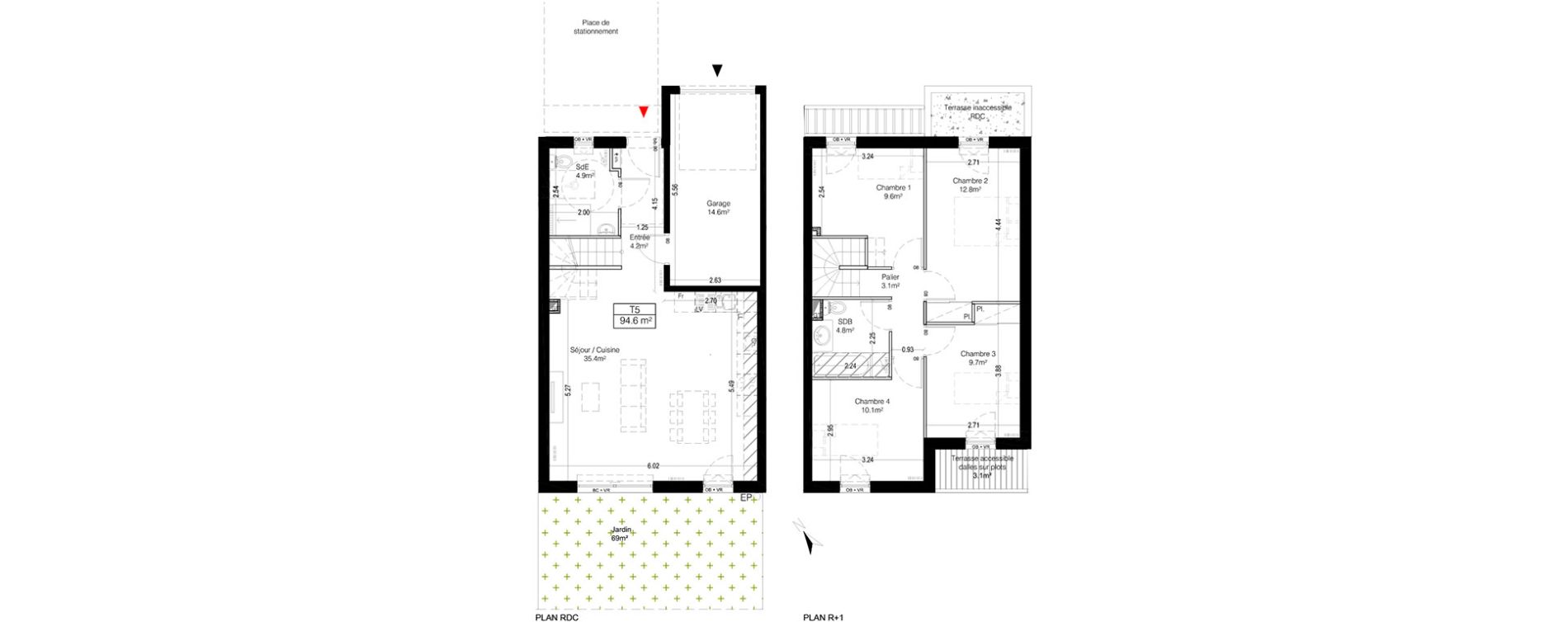 Maison T5 de 94,60 m2 &agrave; Quesnoy-Sur-De&ucirc;le Centre