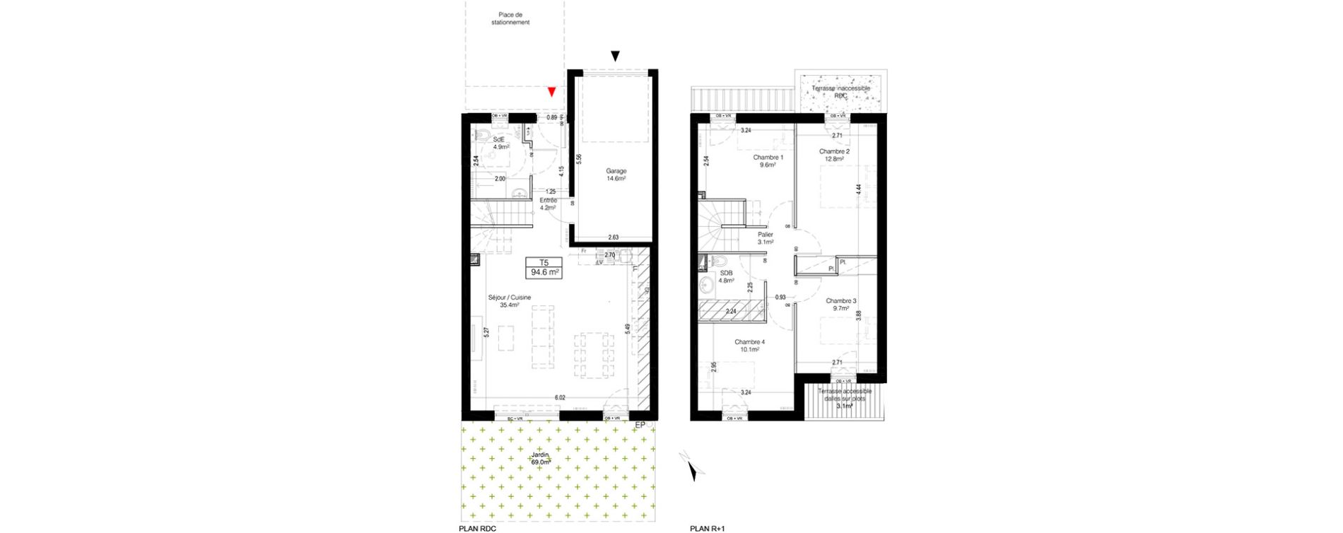 Maison T5 de 94,60 m2 &agrave; Quesnoy-Sur-De&ucirc;le Centre