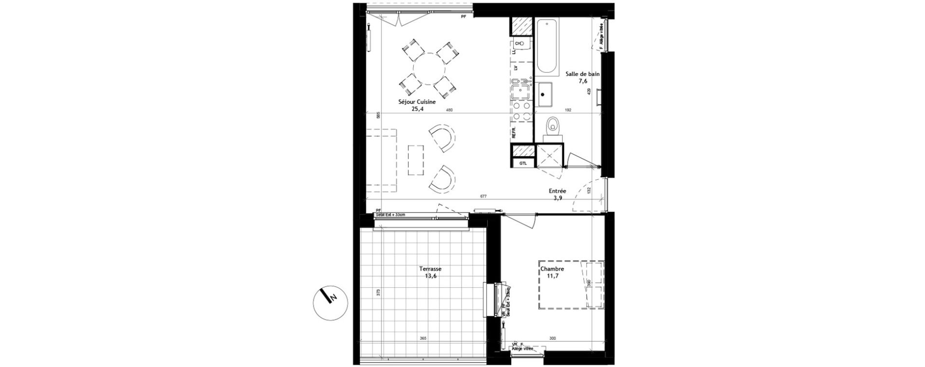 Appartement T2 de 48,70 m2 &agrave; Quesnoy-Sur-De&ucirc;le Centre