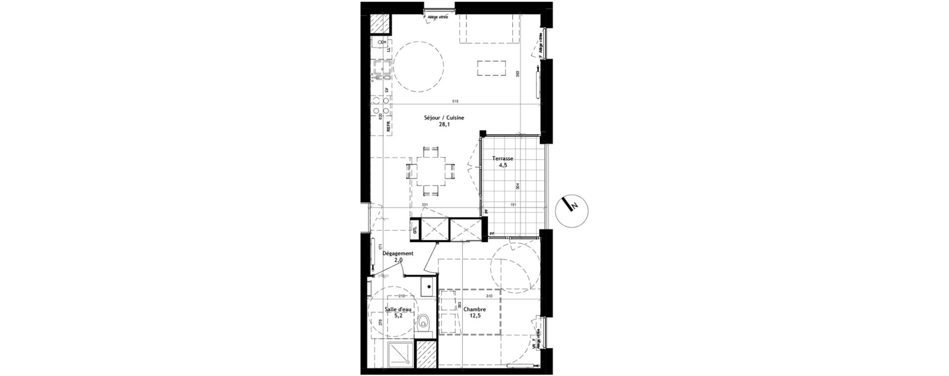 Appartement T2 de 47,90 m2 &agrave; Quesnoy-Sur-De&ucirc;le Centre