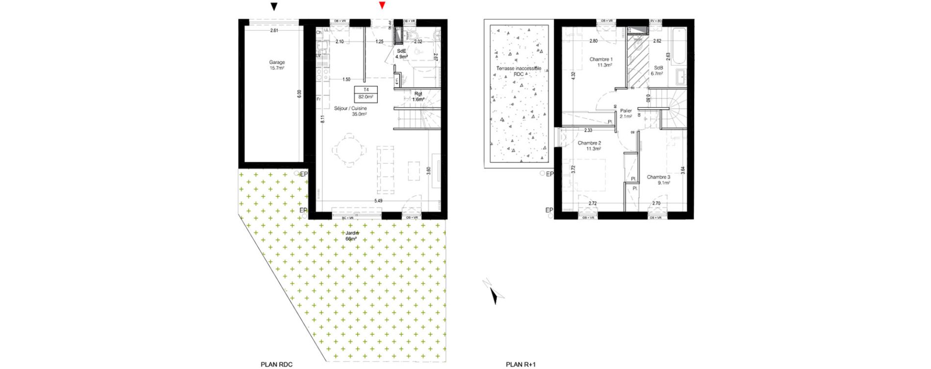 Maison T4 de 82,00 m2 à Quesnoy-Sur-Deûle Centre