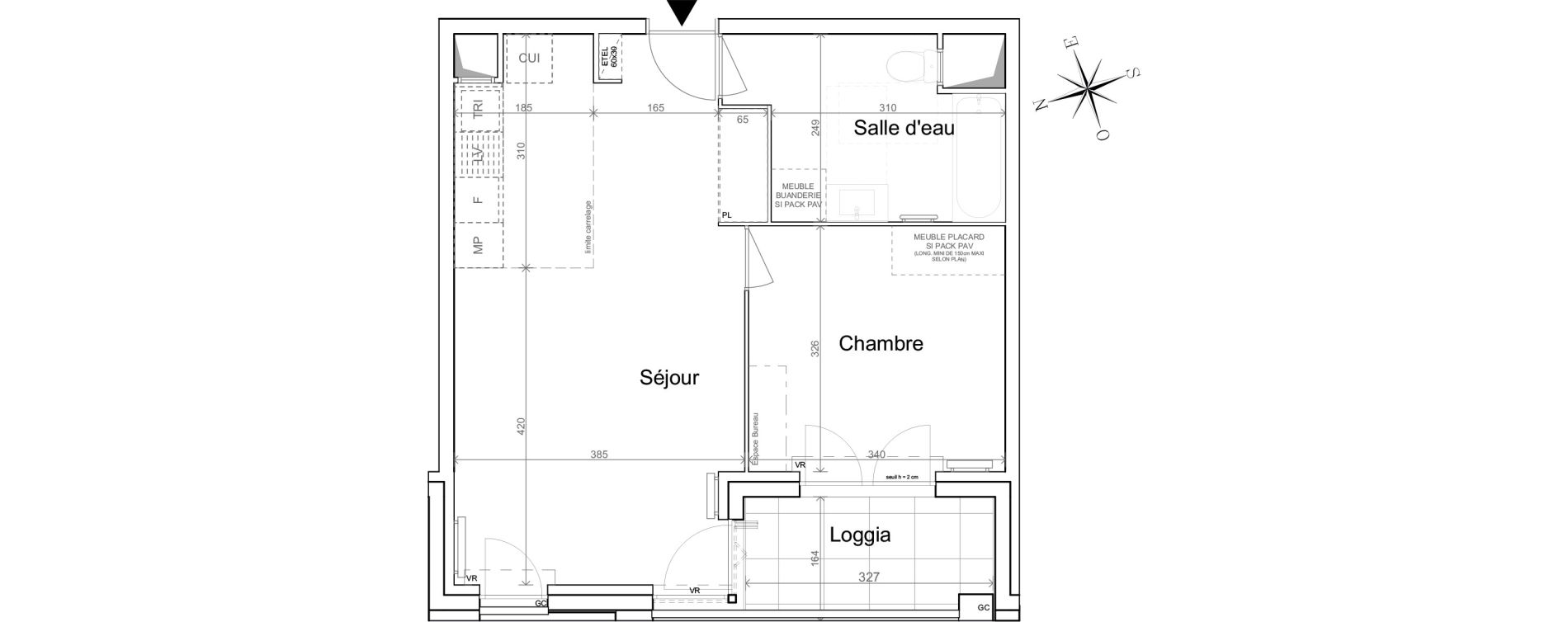 Appartement T2 de 46,22 m2 &agrave; Quesnoy-Sur-De&ucirc;le Centre