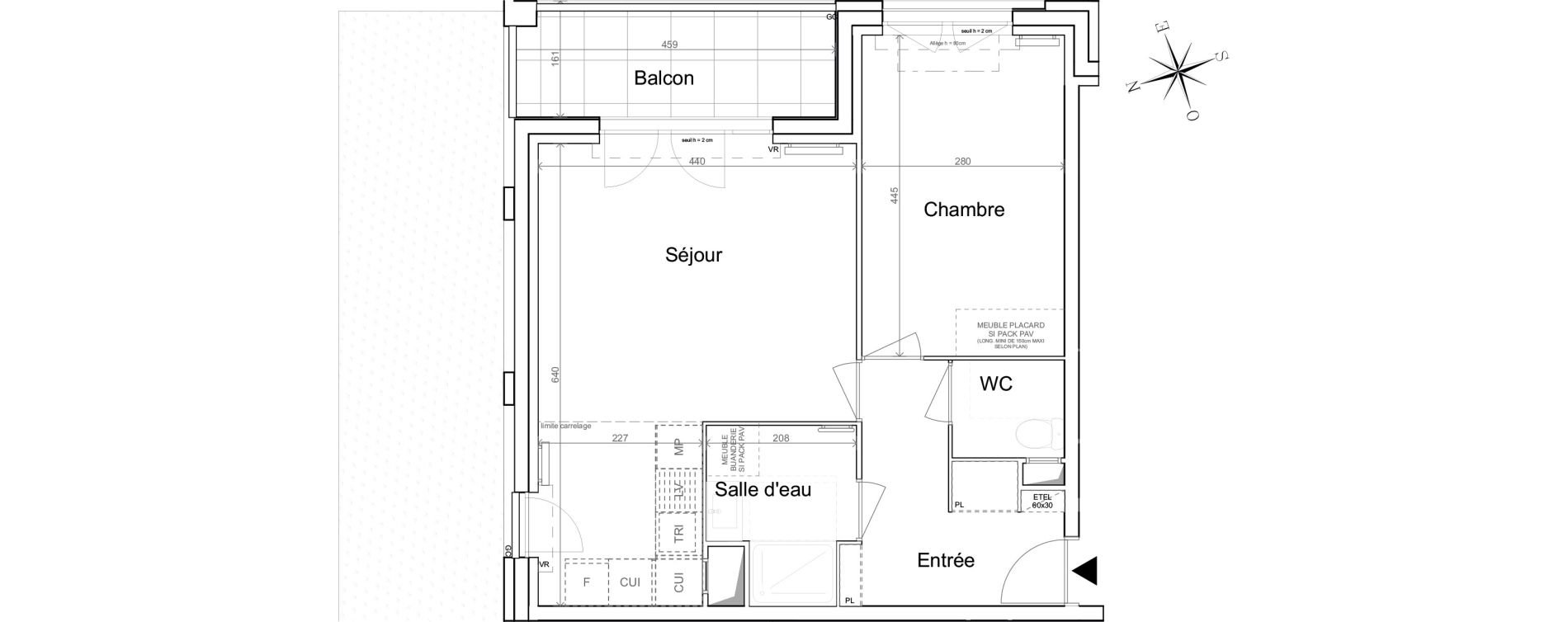 Appartement T2 de 48,81 m2 &agrave; Quesnoy-Sur-De&ucirc;le Centre
