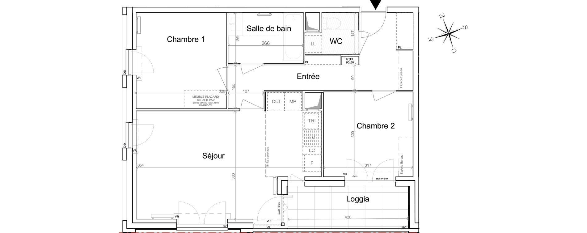 Appartement T3 de 61,76 m2 &agrave; Quesnoy-Sur-De&ucirc;le Centre