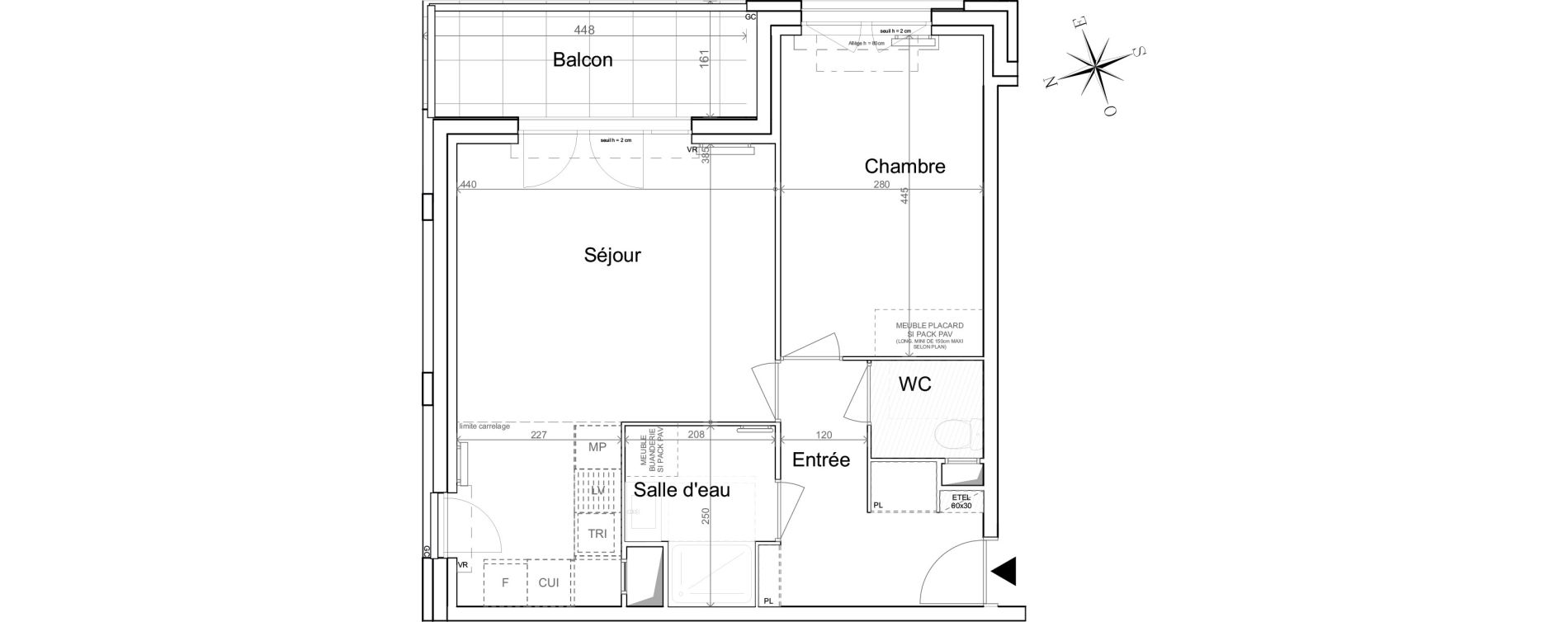 Appartement T2 de 48,81 m2 &agrave; Quesnoy-Sur-De&ucirc;le Centre