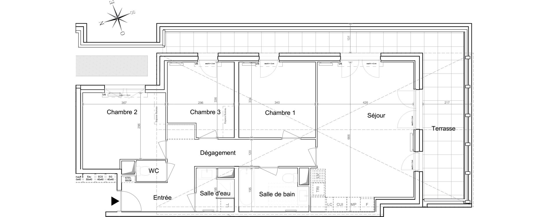 Appartement T4 de 83,37 m2 &agrave; Quesnoy-Sur-De&ucirc;le Centre