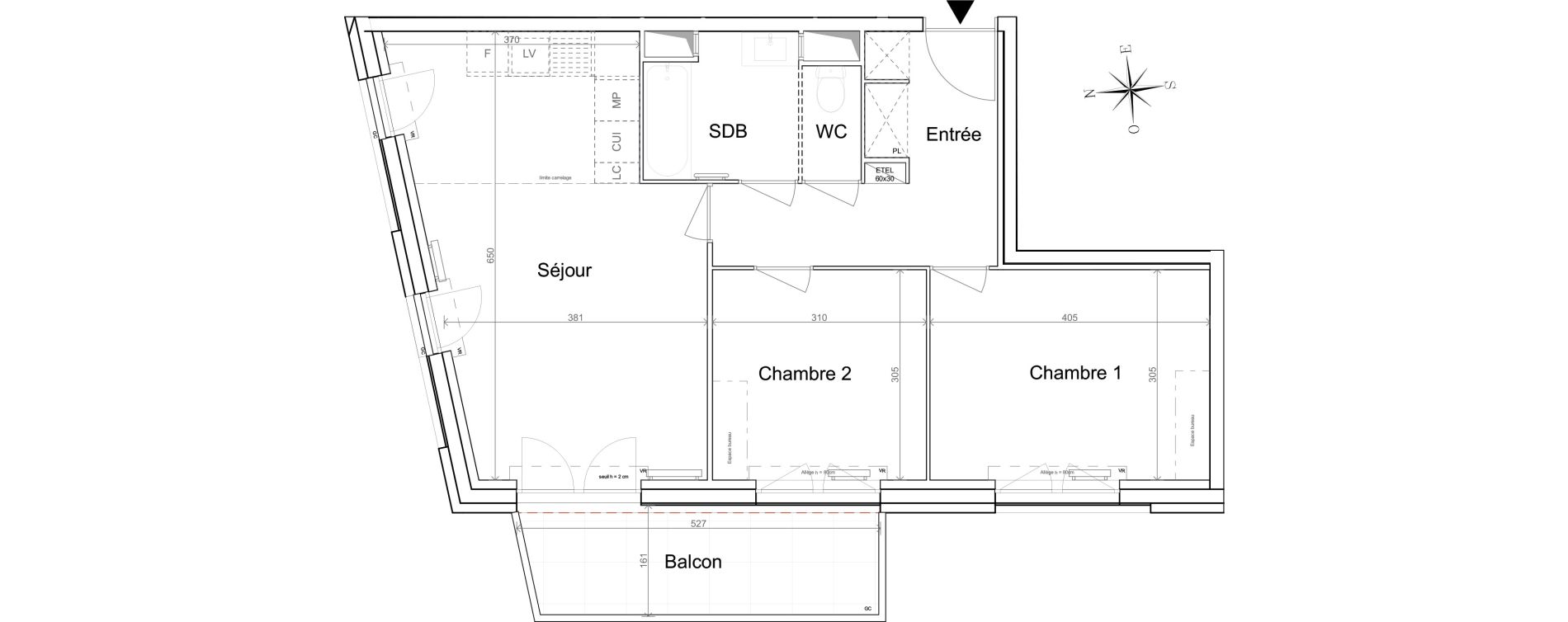 Appartement T3 de 60,54 m2 &agrave; Quesnoy-Sur-De&ucirc;le Centre