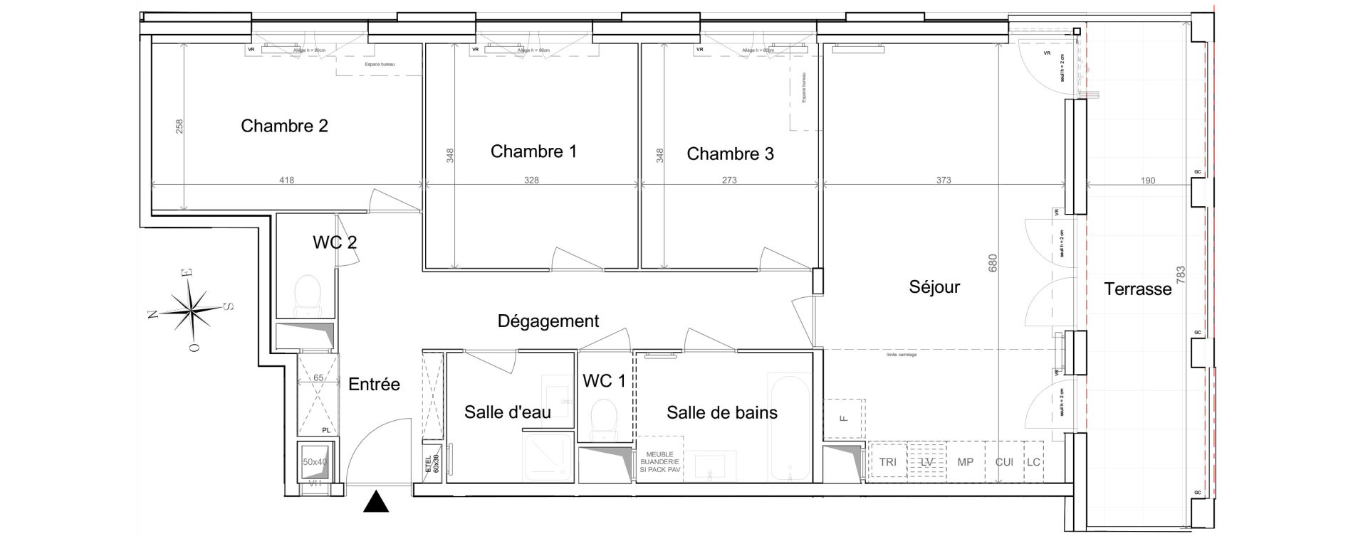 Appartement T4 de 82,65 m2 &agrave; Quesnoy-Sur-De&ucirc;le Centre