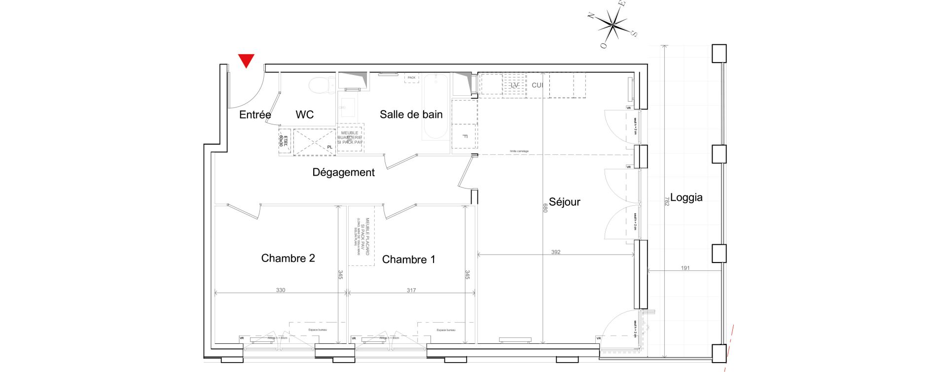 Appartement T3 de 68,26 m2 &agrave; Quesnoy-Sur-De&ucirc;le Centre