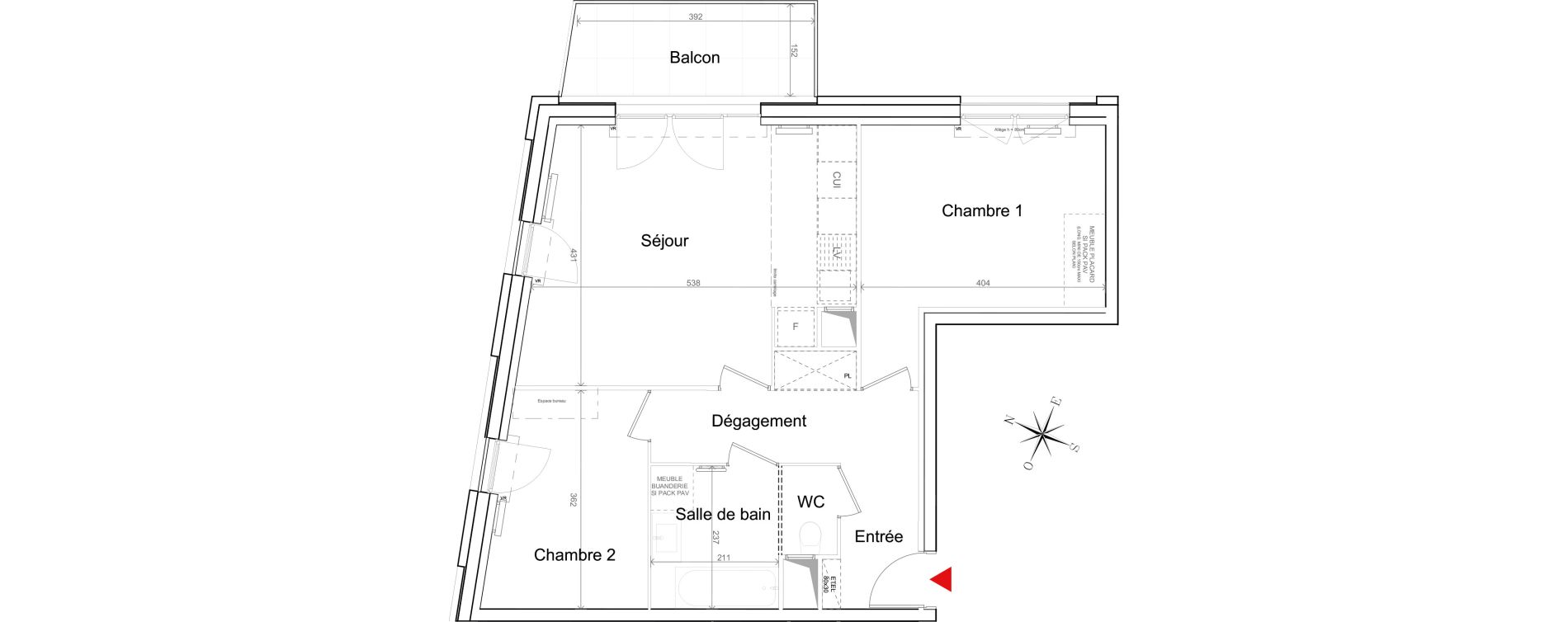 Appartement T3 de 59,50 m2 &agrave; Quesnoy-Sur-De&ucirc;le Centre