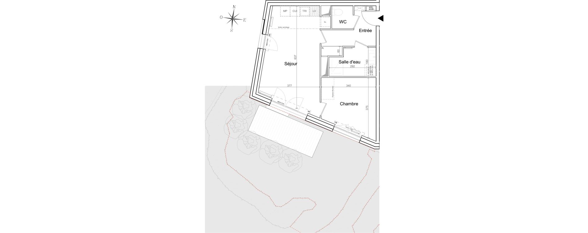 Appartement T2 de 45,36 m2 &agrave; Quesnoy-Sur-De&ucirc;le Centre