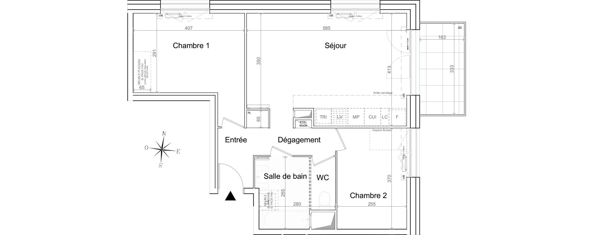Appartement T3 de 58,91 m2 &agrave; Quesnoy-Sur-De&ucirc;le Centre