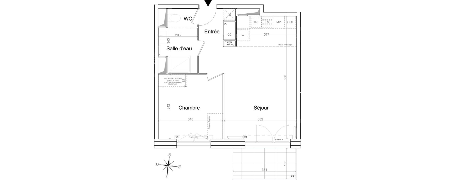 Appartement T2 de 47,51 m2 &agrave; Quesnoy-Sur-De&ucirc;le Centre