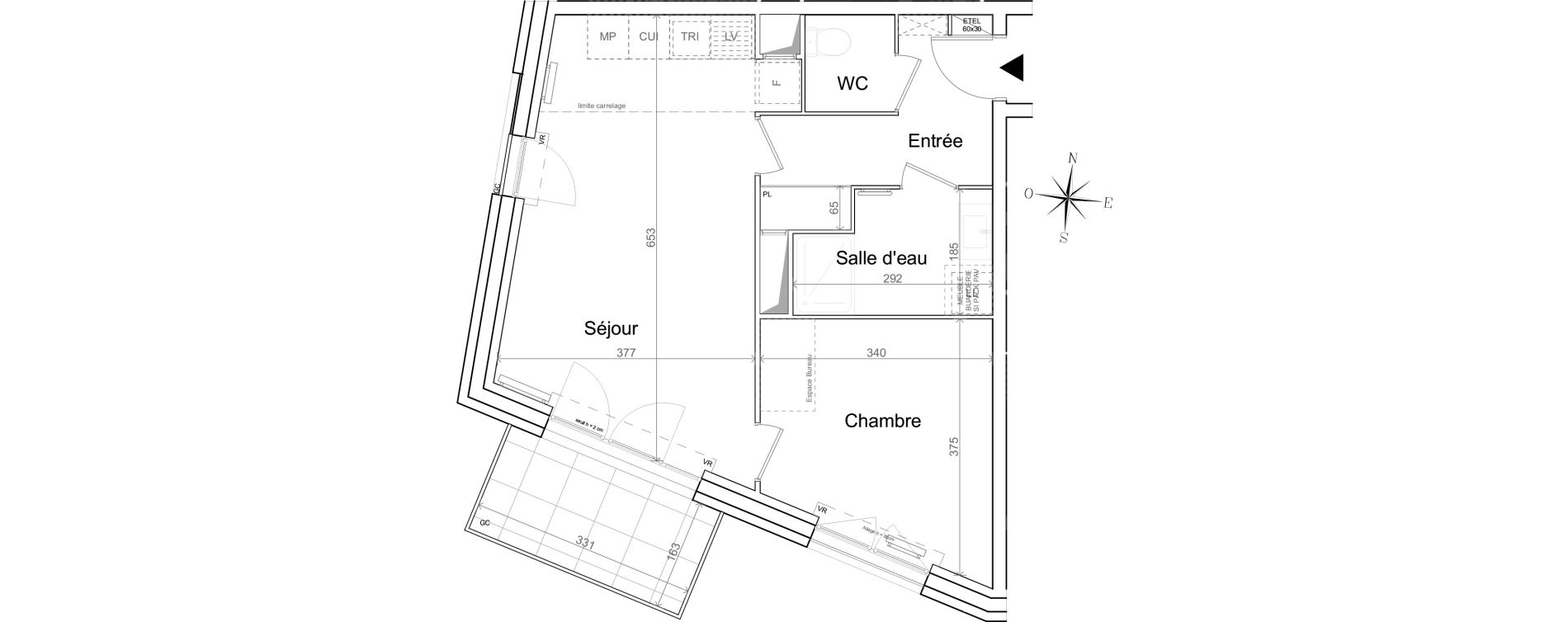 Appartement T2 de 45,64 m2 &agrave; Quesnoy-Sur-De&ucirc;le Centre