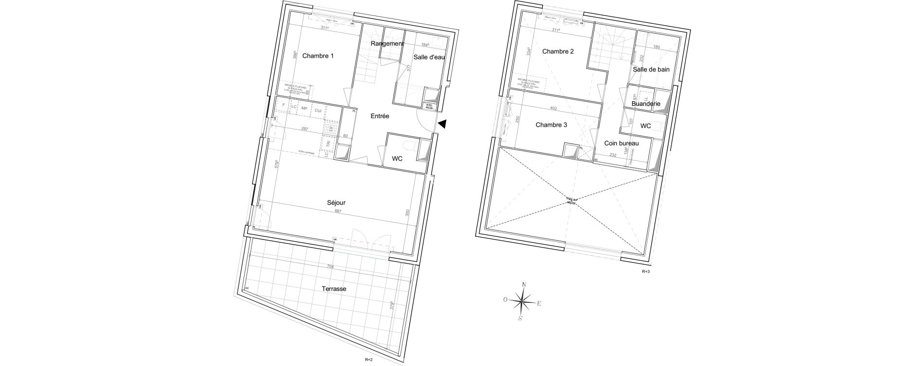 Duplex T4 de 95,30 m2 &agrave; Quesnoy-Sur-De&ucirc;le Centre