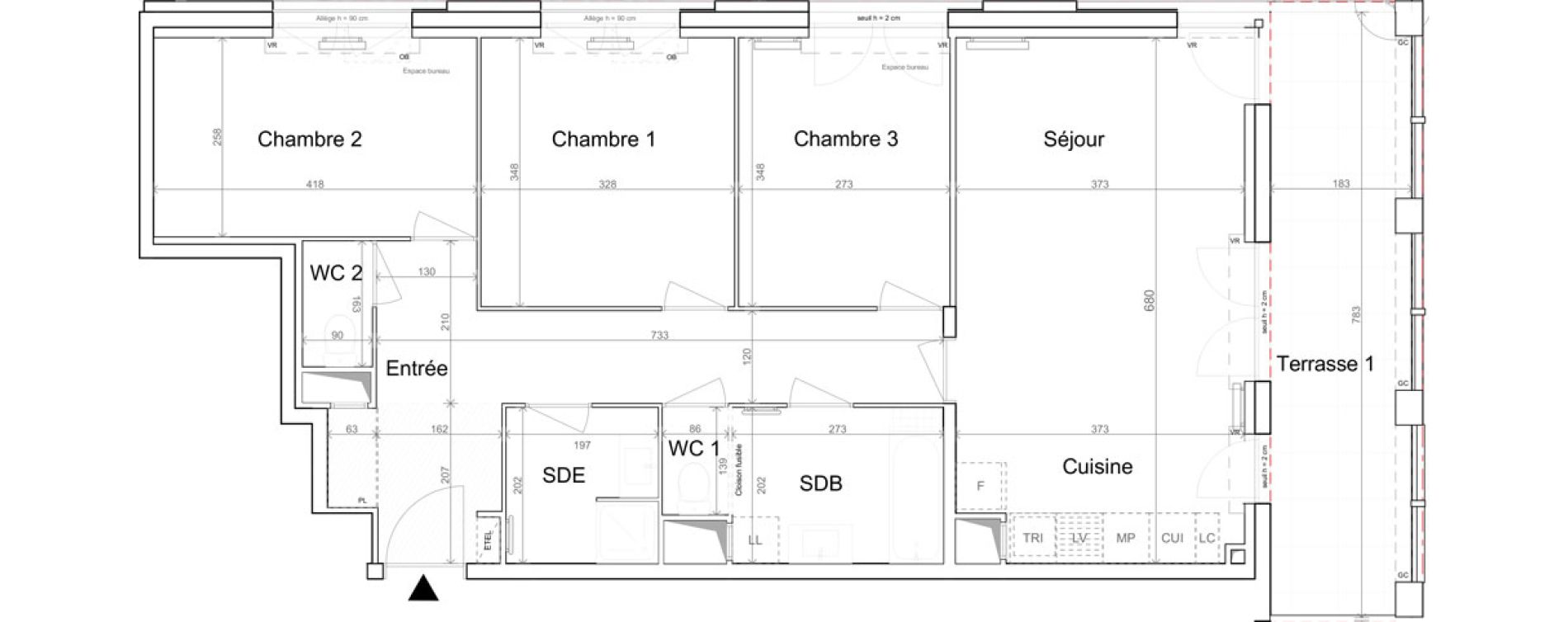 Appartement T4 de 82,60 m2 &agrave; Quesnoy-Sur-De&ucirc;le Centre