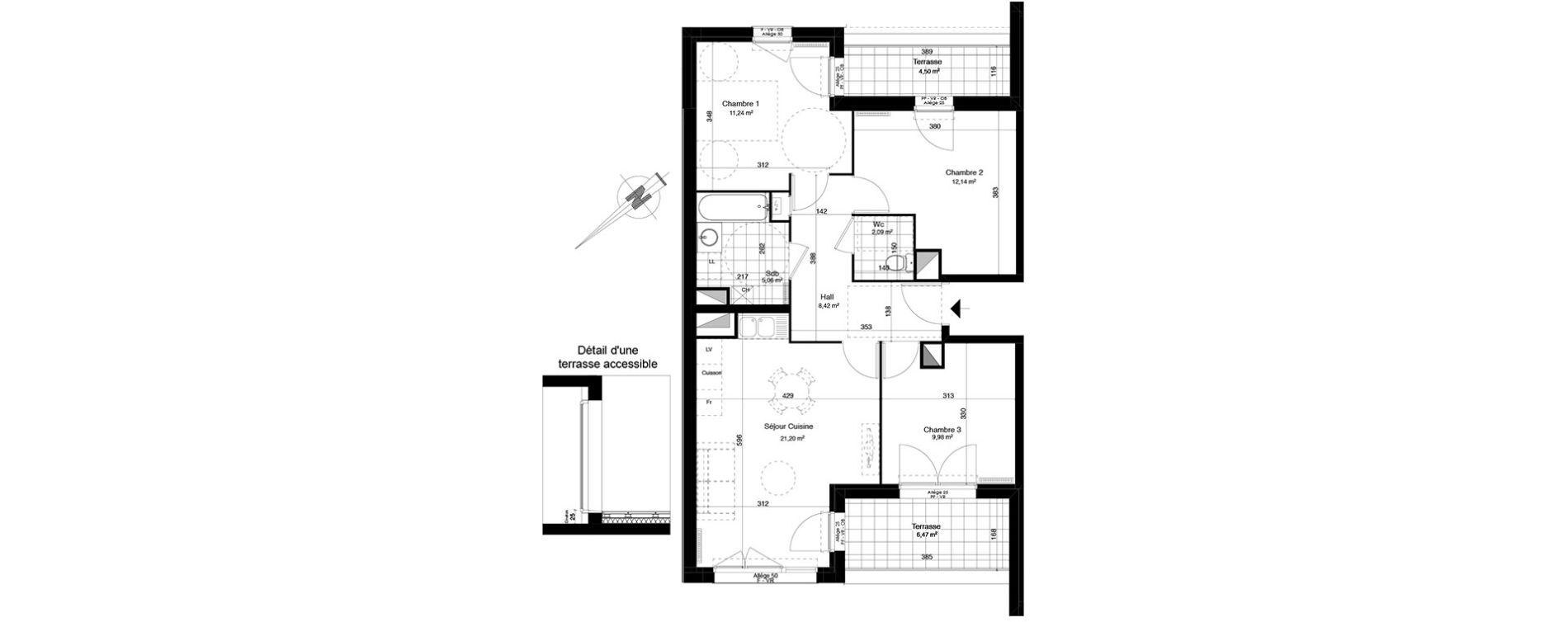 Appartement T4 de 70,13 m2 &agrave; Ronchin Centre