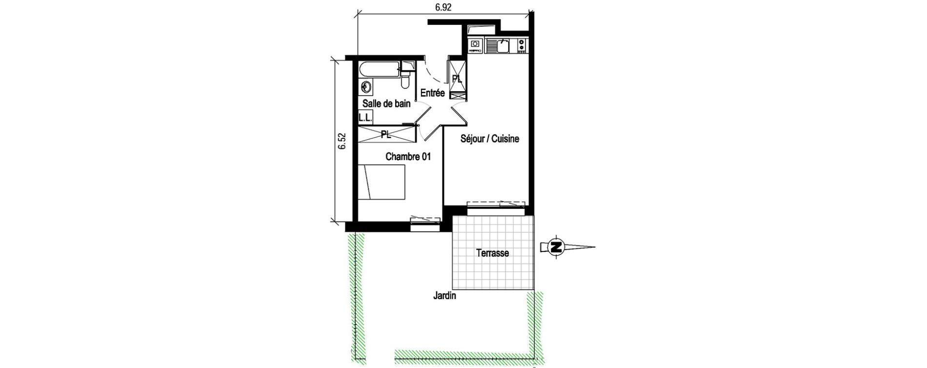 Appartement T2 de 44,15 m2 &agrave; Roncq Centre
