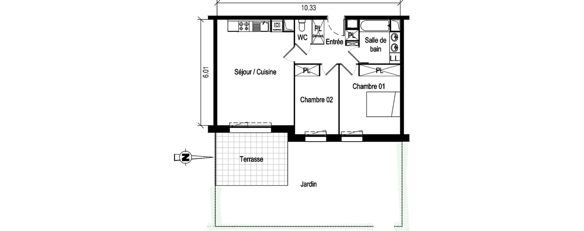 Appartement T3 de 61,83 m2 &agrave; Roncq Centre