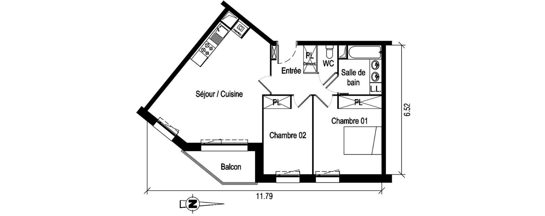 Appartement T3 de 62,21 m2 &agrave; Roncq Centre
