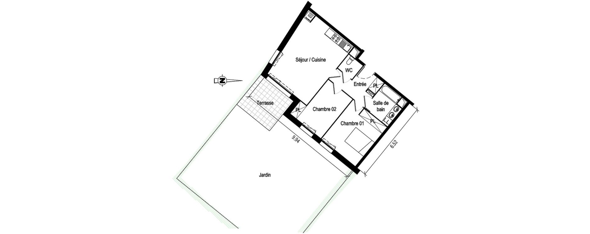 Appartement T3 de 63,44 m2 &agrave; Roncq Centre