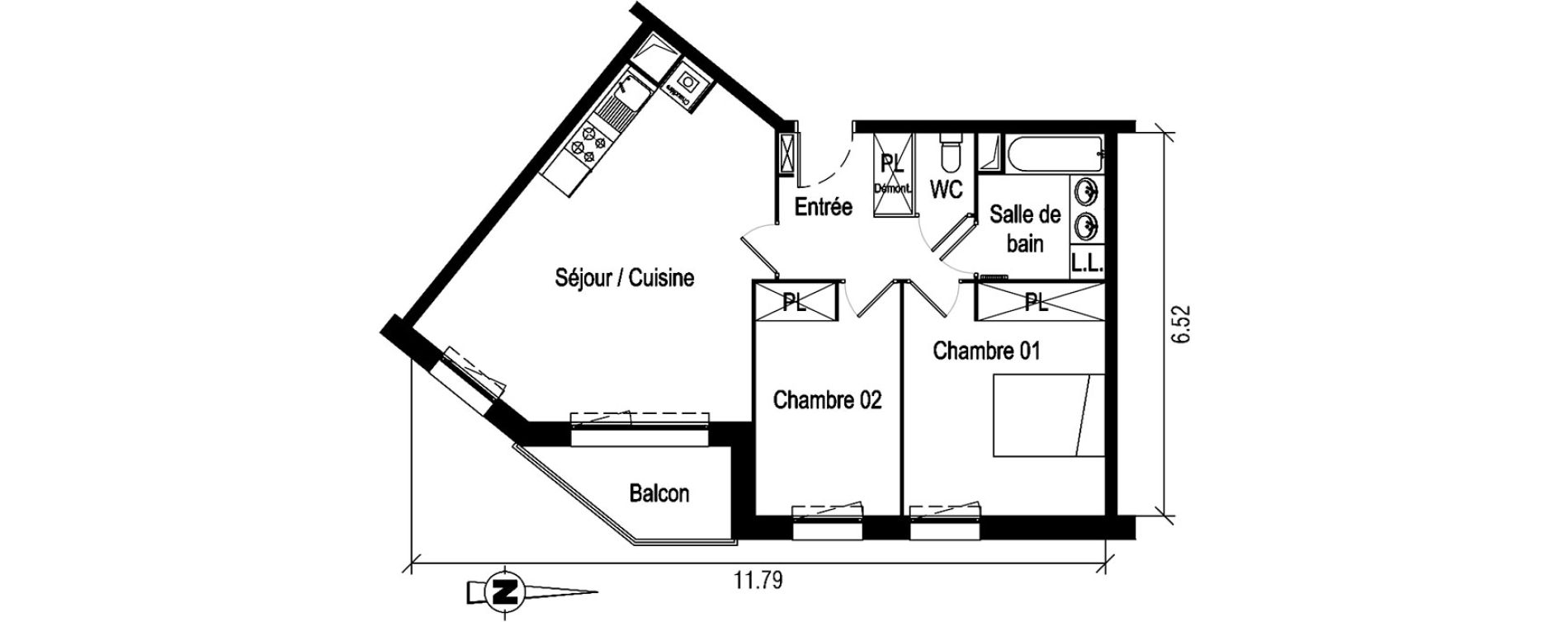 Appartement T3 de 62,21 m2 &agrave; Roncq Centre