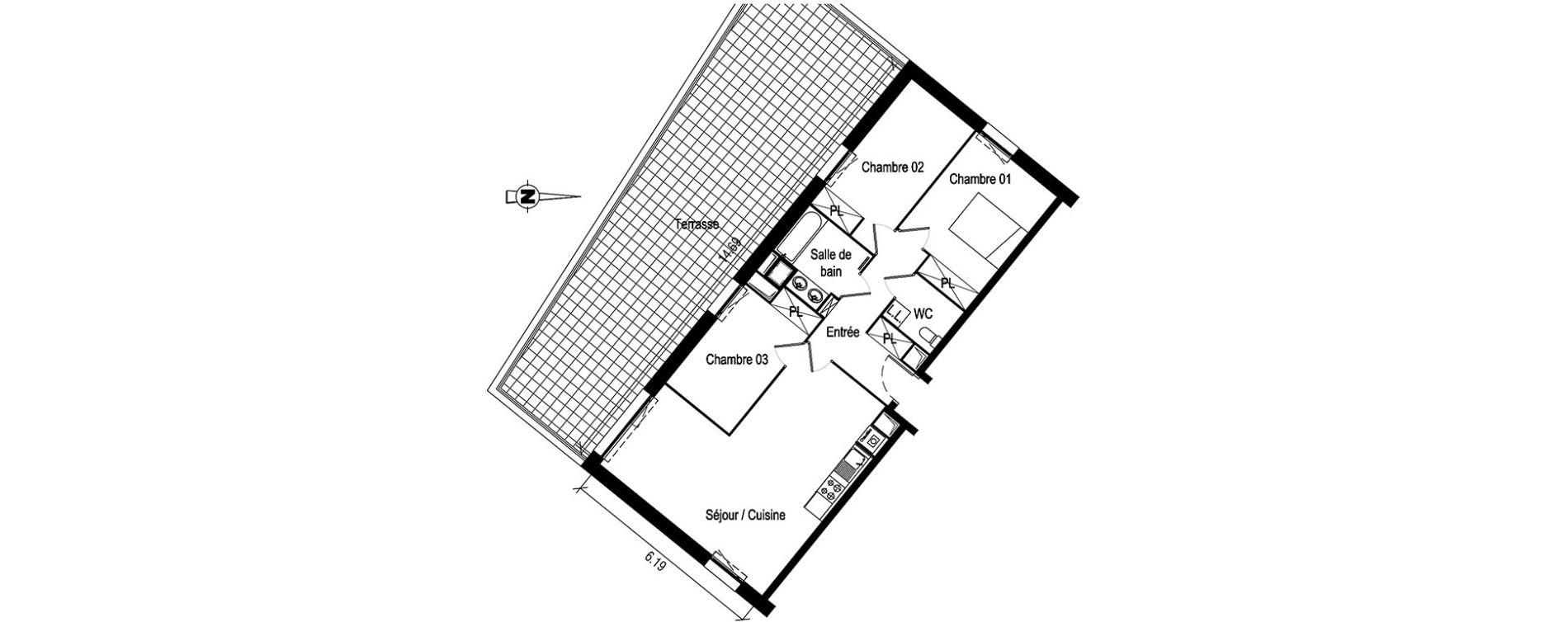 Appartement T4 de 82,05 m2 &agrave; Roncq Centre