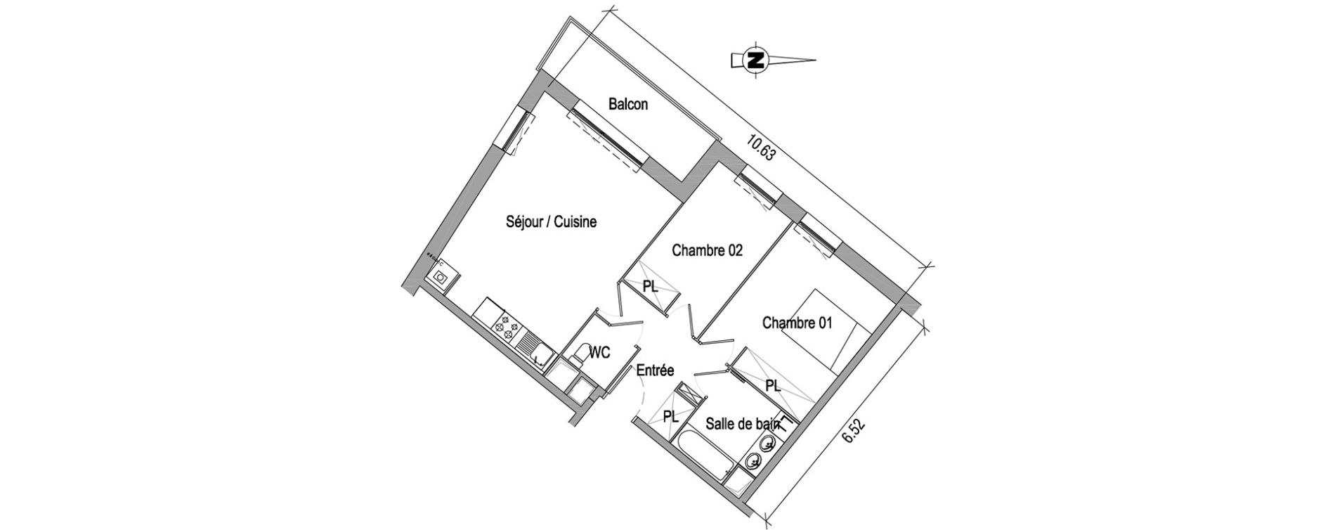 Appartement T3 de 62,30 m2 &agrave; Roncq Centre