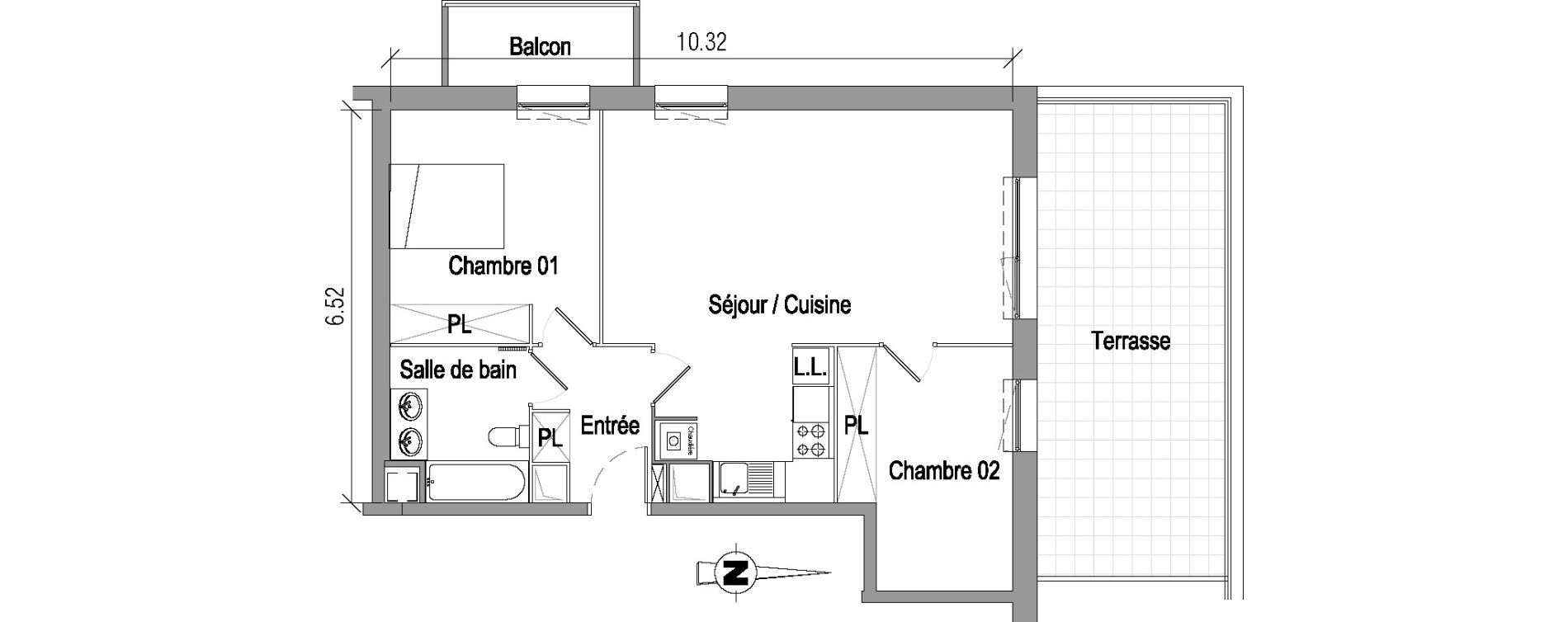 Appartement T3 de 67,96 m2 &agrave; Roncq Centre