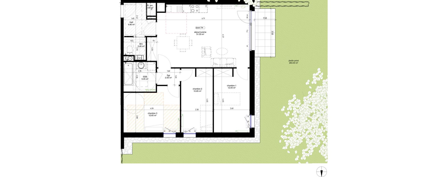 Appartement T4 de 81,75 m2 &agrave; Roncq Centre