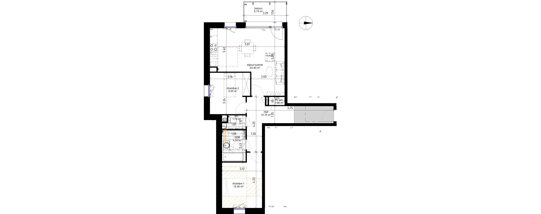 Appartement T3 de 65,85 m2 &agrave; Roncq Centre