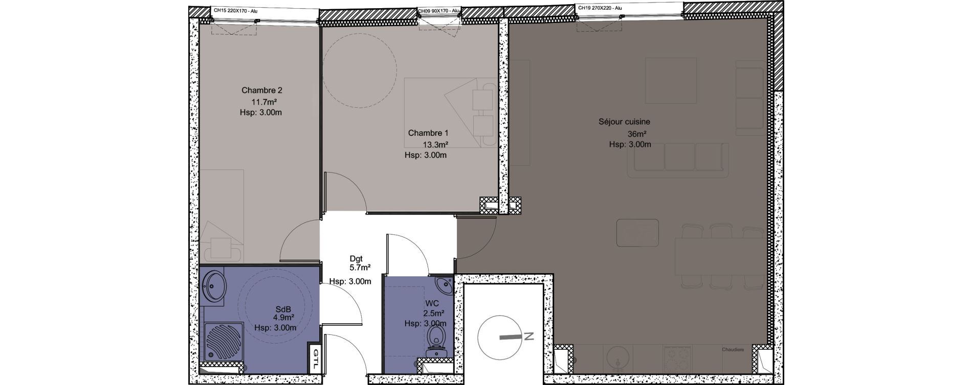 Appartement T3 de 74,10 m2 &agrave; Roncq Centre