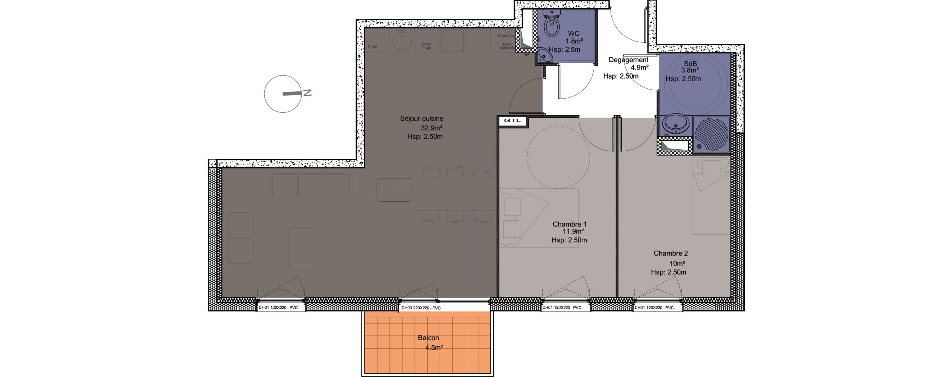 Appartement T3 de 65,30 m2 &agrave; Roncq Centre
