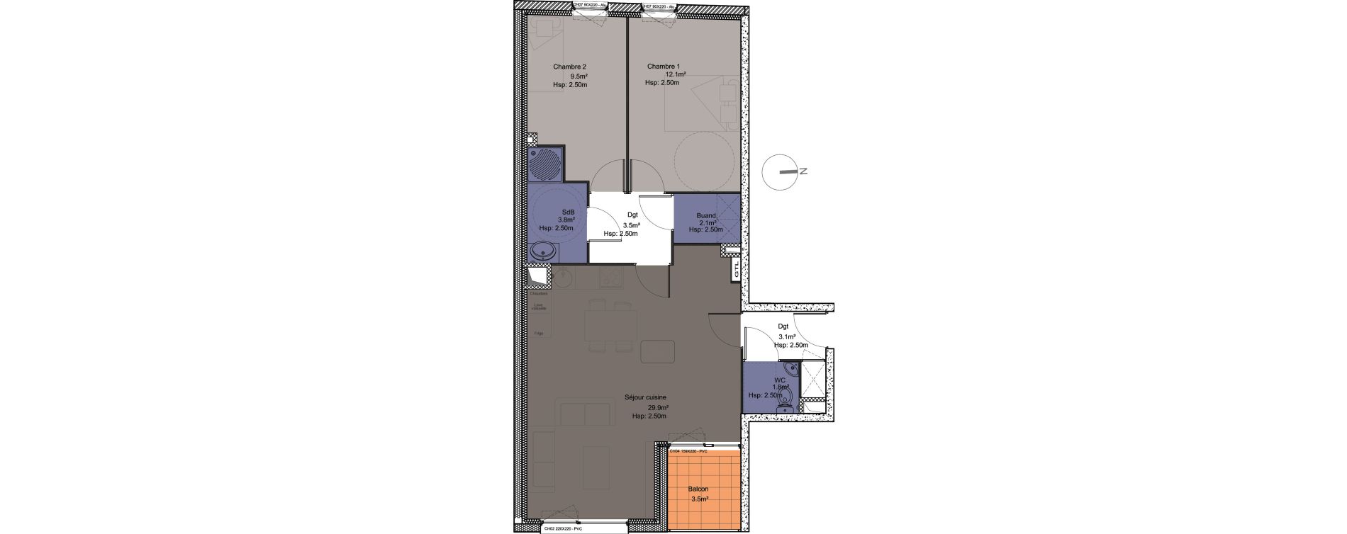 Appartement T3 de 65,80 m2 &agrave; Roncq Centre