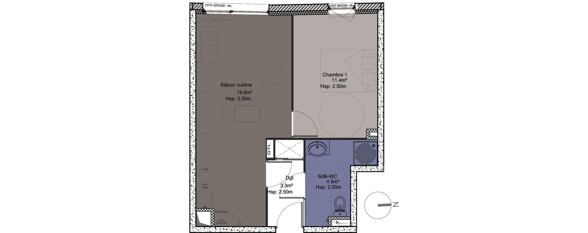 Appartement T2 de 39,20 m2 &agrave; Roncq Centre