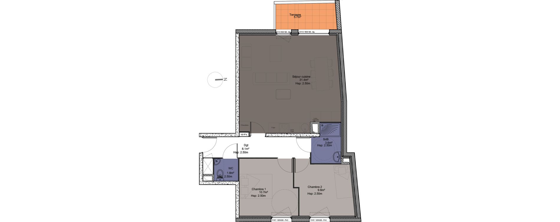 Appartement T3 de 65,40 m2 &agrave; Roncq Centre