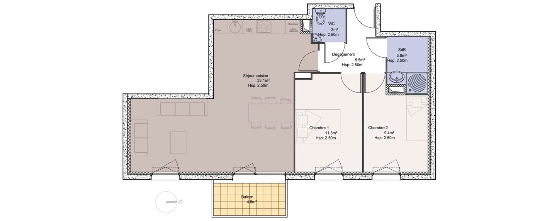 Appartement T3 de 65,10 m2 &agrave; Roncq Centre