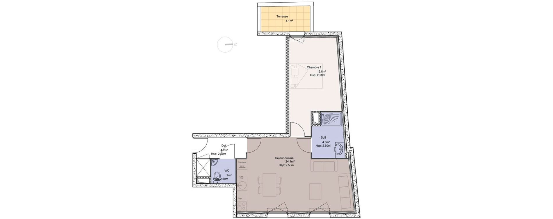 Appartement T2 de 48,40 m2 &agrave; Roncq Centre