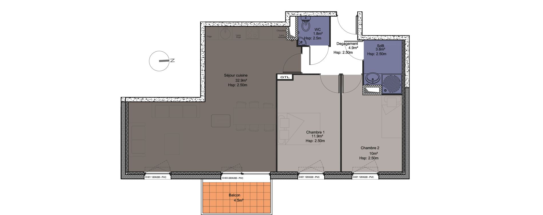 Appartement T3 de 65,30 m2 &agrave; Roncq Centre