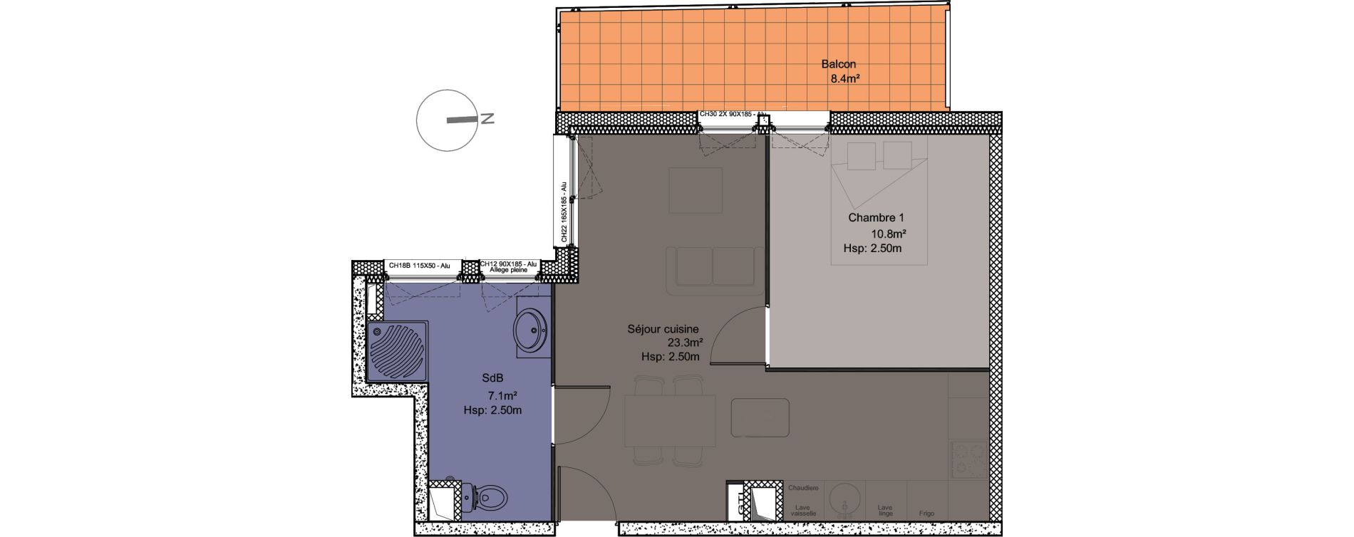 Appartement T2 de 41,30 m2 &agrave; Roncq Centre