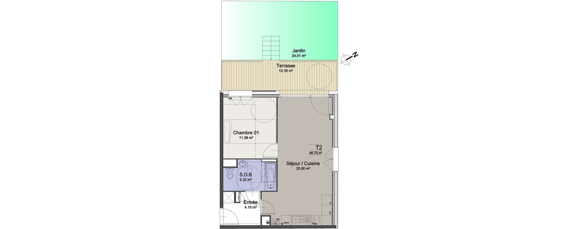 Appartement T2 de 46,75 m2 à Roubaix Roubaix vauban