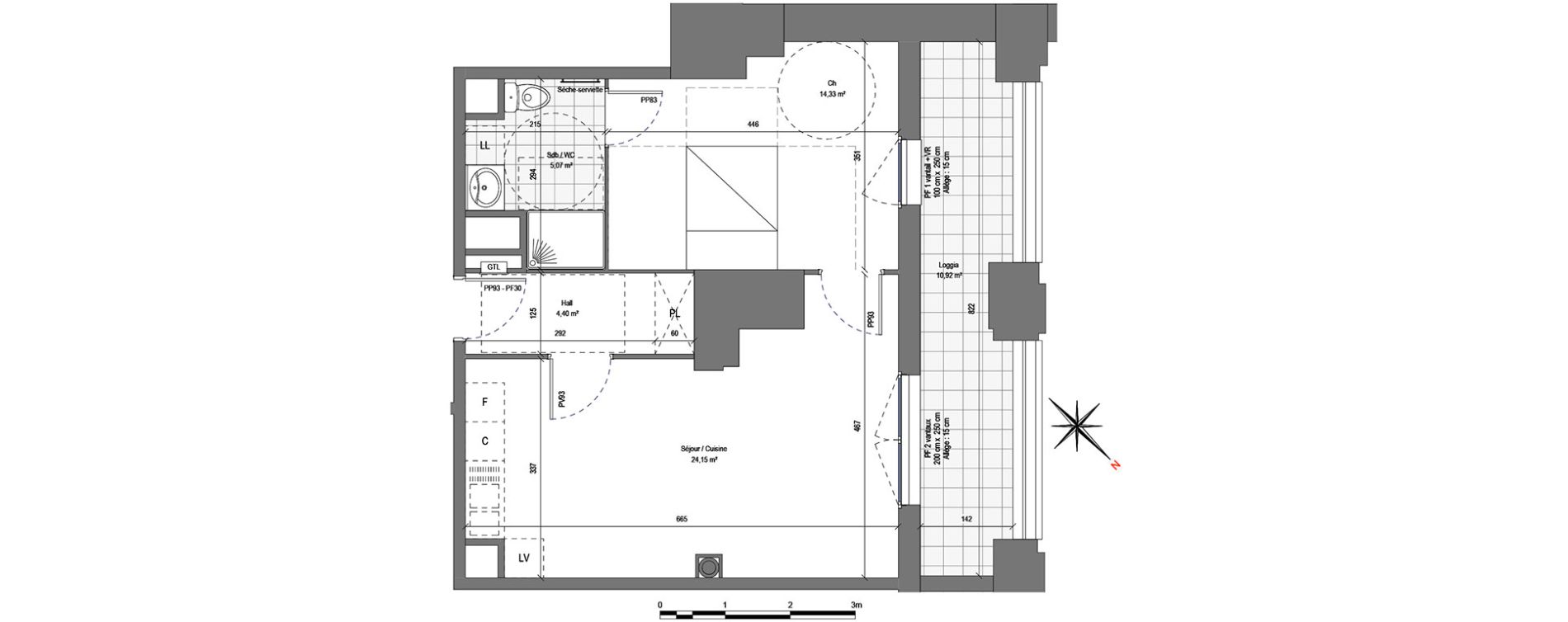 Appartement T2 de 47,95 m2 &agrave; Roubaix Edouard vaillant