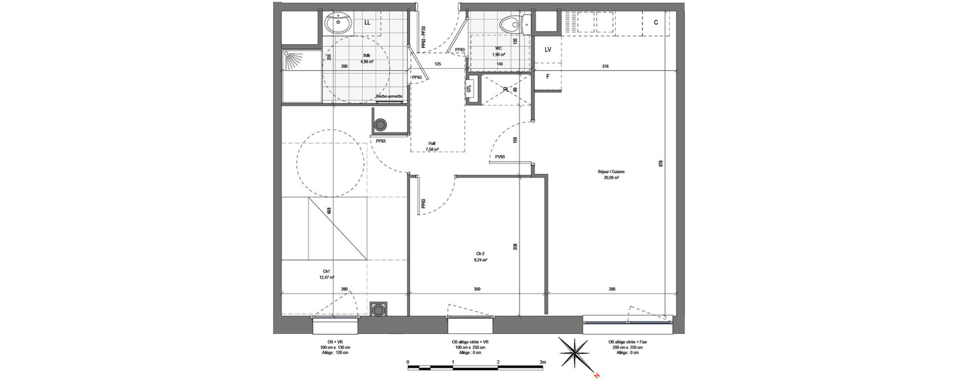 Appartement T3 de 56,26 m2 &agrave; Roubaix Edouard vaillant