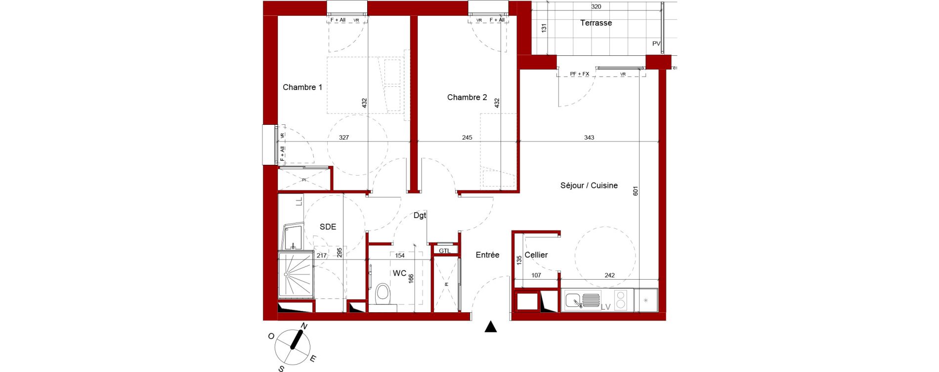 Appartement T3 meubl&eacute; de 60,69 m2 &agrave; Roubaix Potennerie